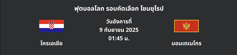 วิเคราะห์บอล โครเอเชีย VS มอนเตเนโกร